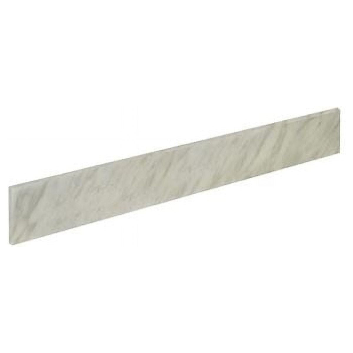 24 in. Jazz Carrara Marble Backsplash, White
