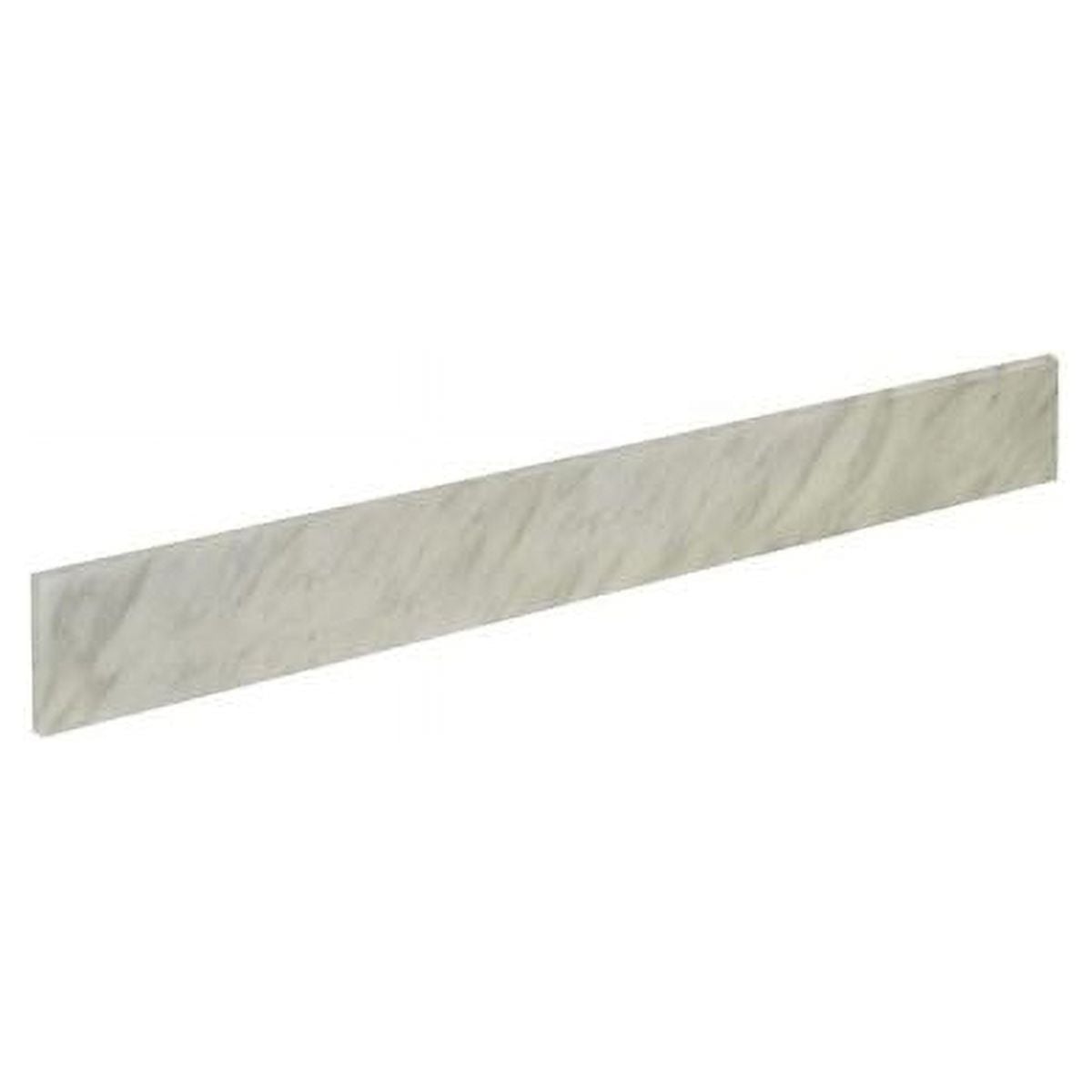 30 in. Jazz Carrara Marble Backsplash, White