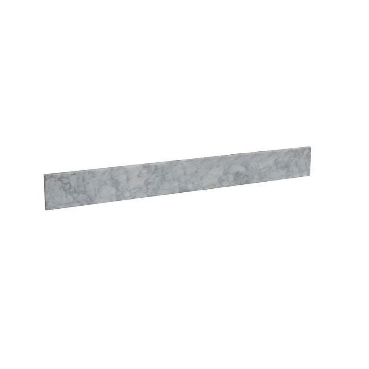 31 in. Carrara Marble Backsplash, White