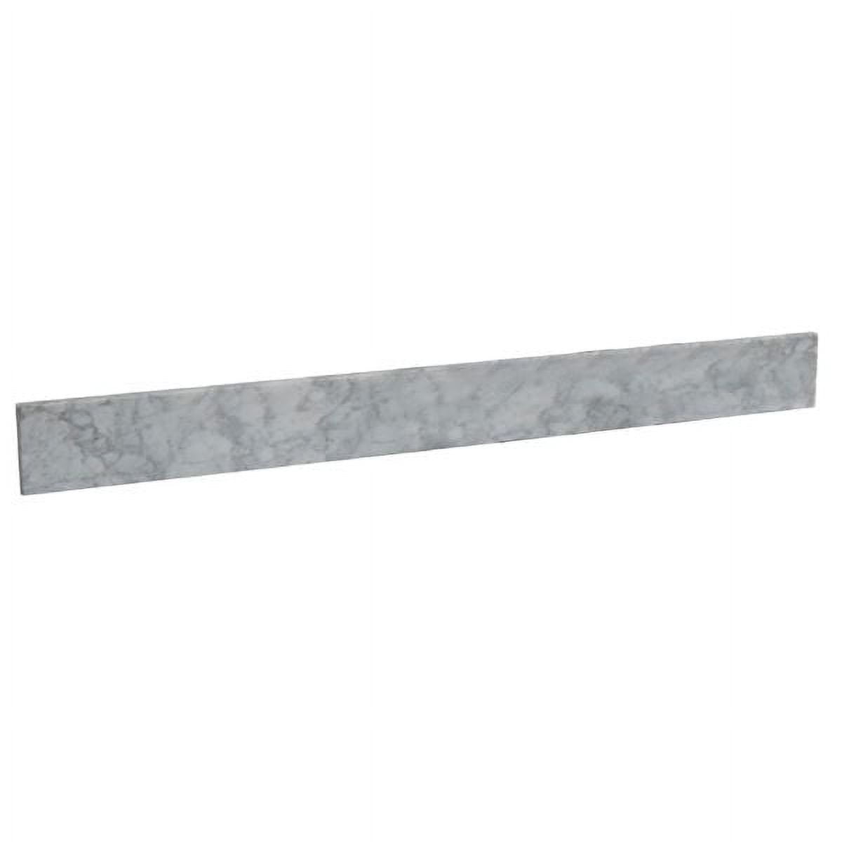 48 in. Carrara Marble Backsplash, White