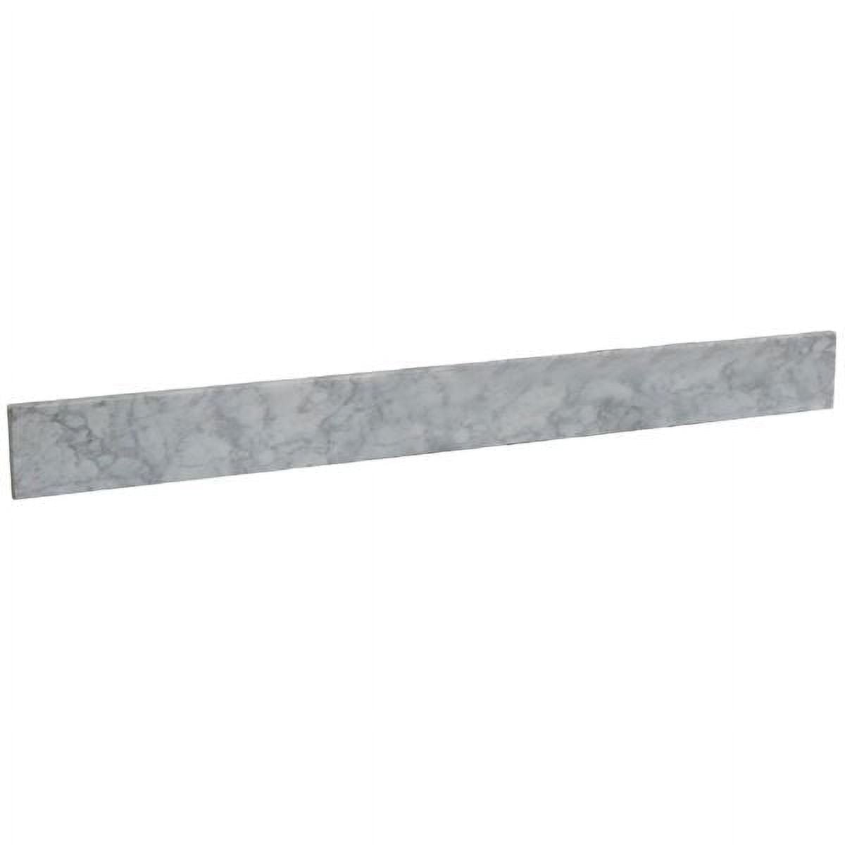 49 in. Carrara Marble Backsplash, White