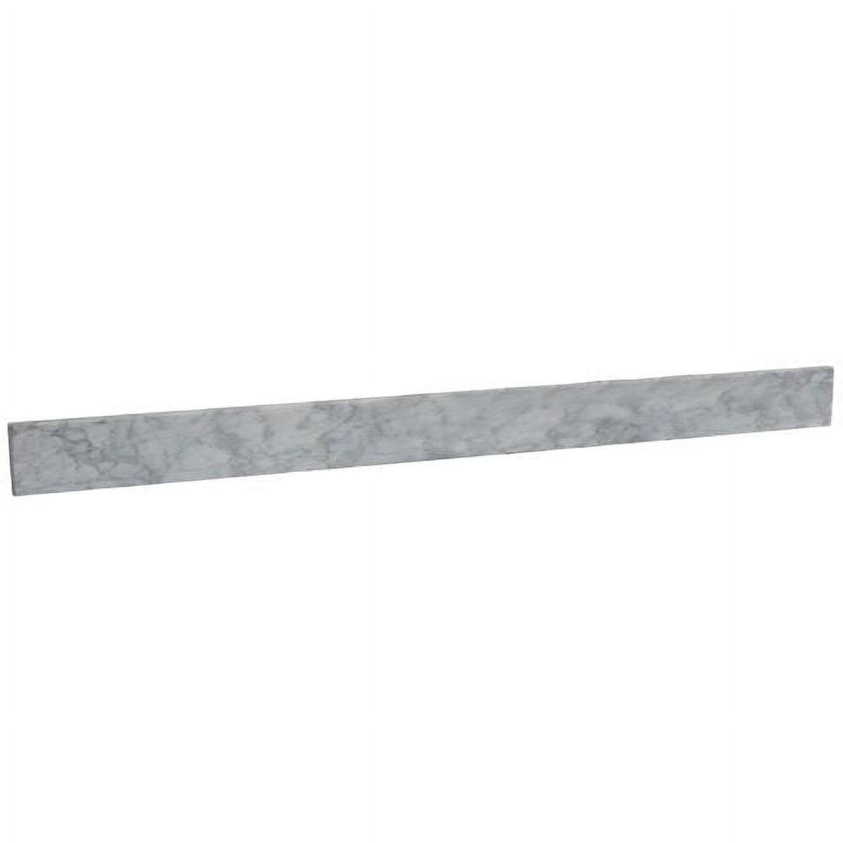 55 in. Carrara Marble Backsplash, White