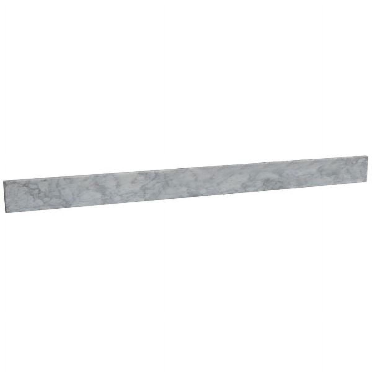 60 in. Carrara Marble Backsplash, White