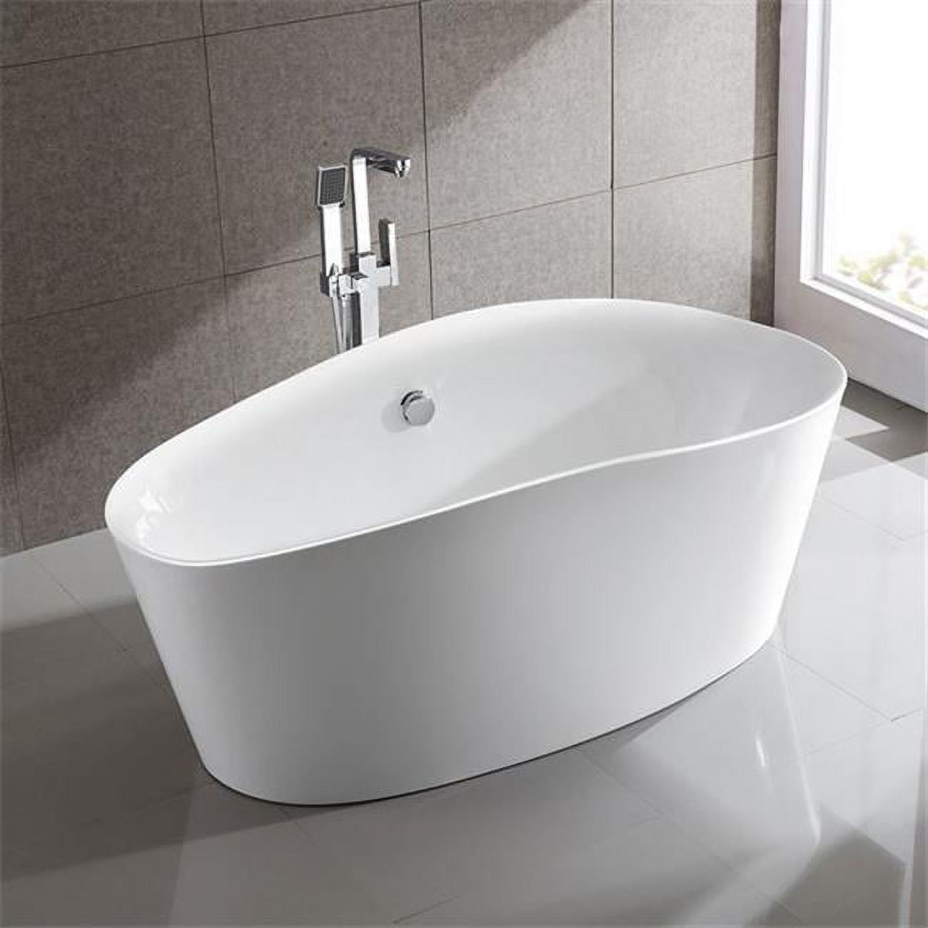 67 in. Grasse Freestanding Bathtub, White