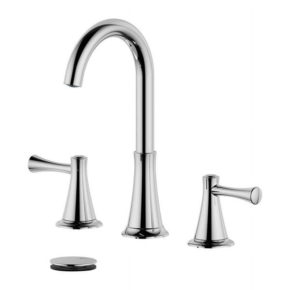 Bellaterra Home S8225-8-PC-W Kassel Double Handle Widespread Bathroom Faucet with Drain, Polished Chrome -  Bellaterra Home LLc