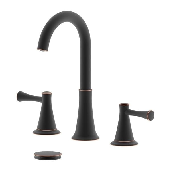 Kassel Double Handle Widespread Bathroom Faucet with Drain, Oil Rubbed Bronze -  ComfortCorrect, CO3334023