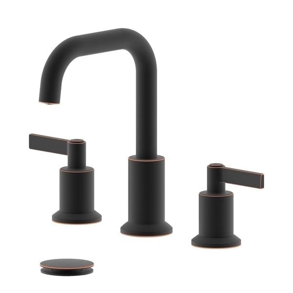 Bellaterra Home S8288-8-ORB-W Kadoma Double Handle Widespread Bathroom Faucet with Drain, Oil Rubbed Bronze -  Bellaterra Home LLc