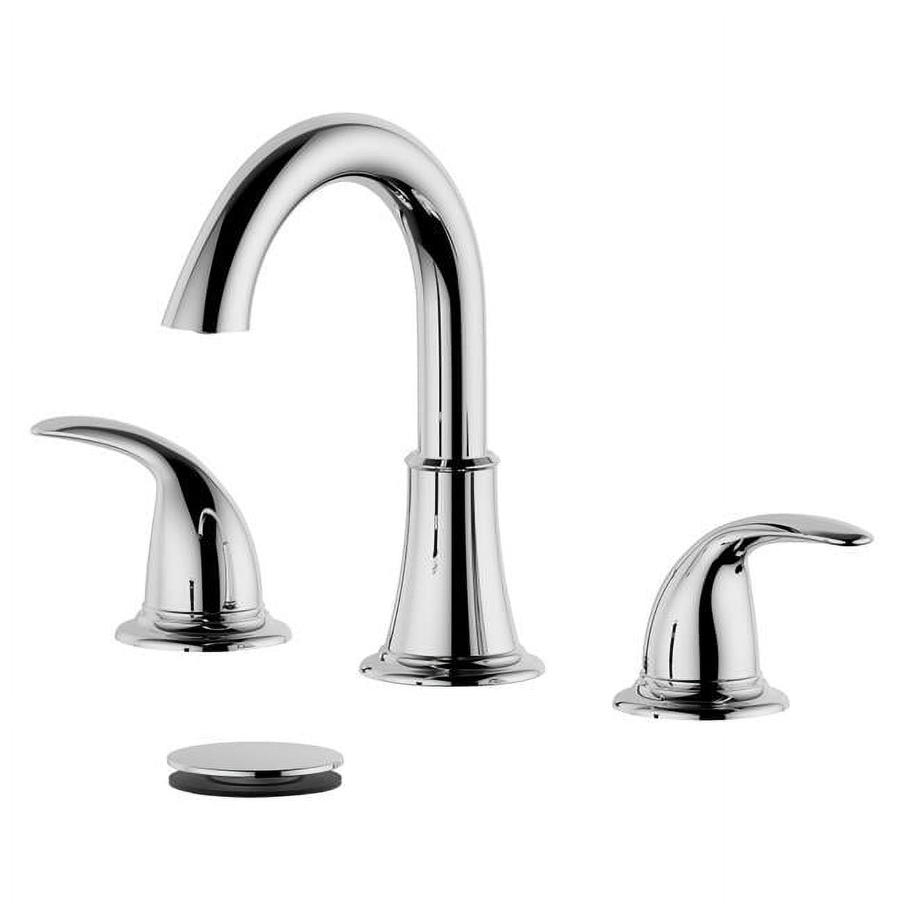 Bellaterra Home S8227-8-PC-WO Karmel Double Handle Widespread Bathroom Faucet with Drain, Polished Chrome -  Bellaterra Home LLc