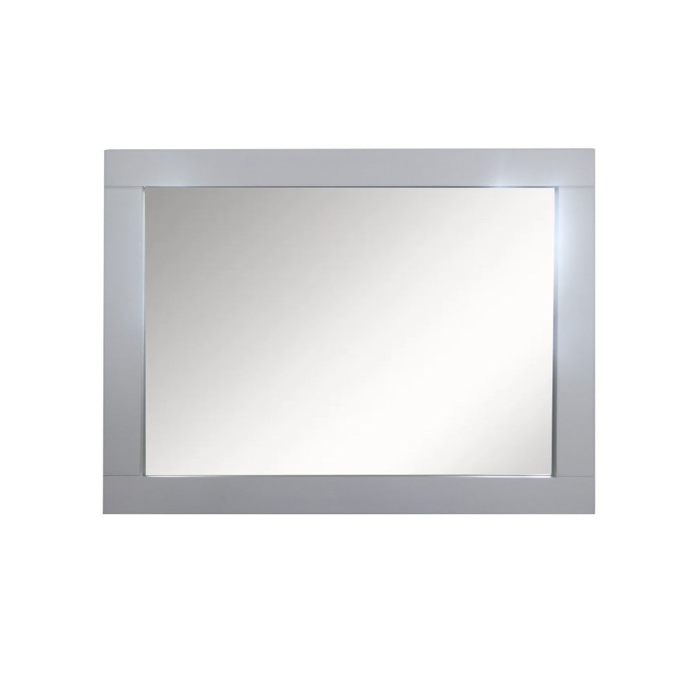 23 in. Wood Frame Mirror, Light Gray