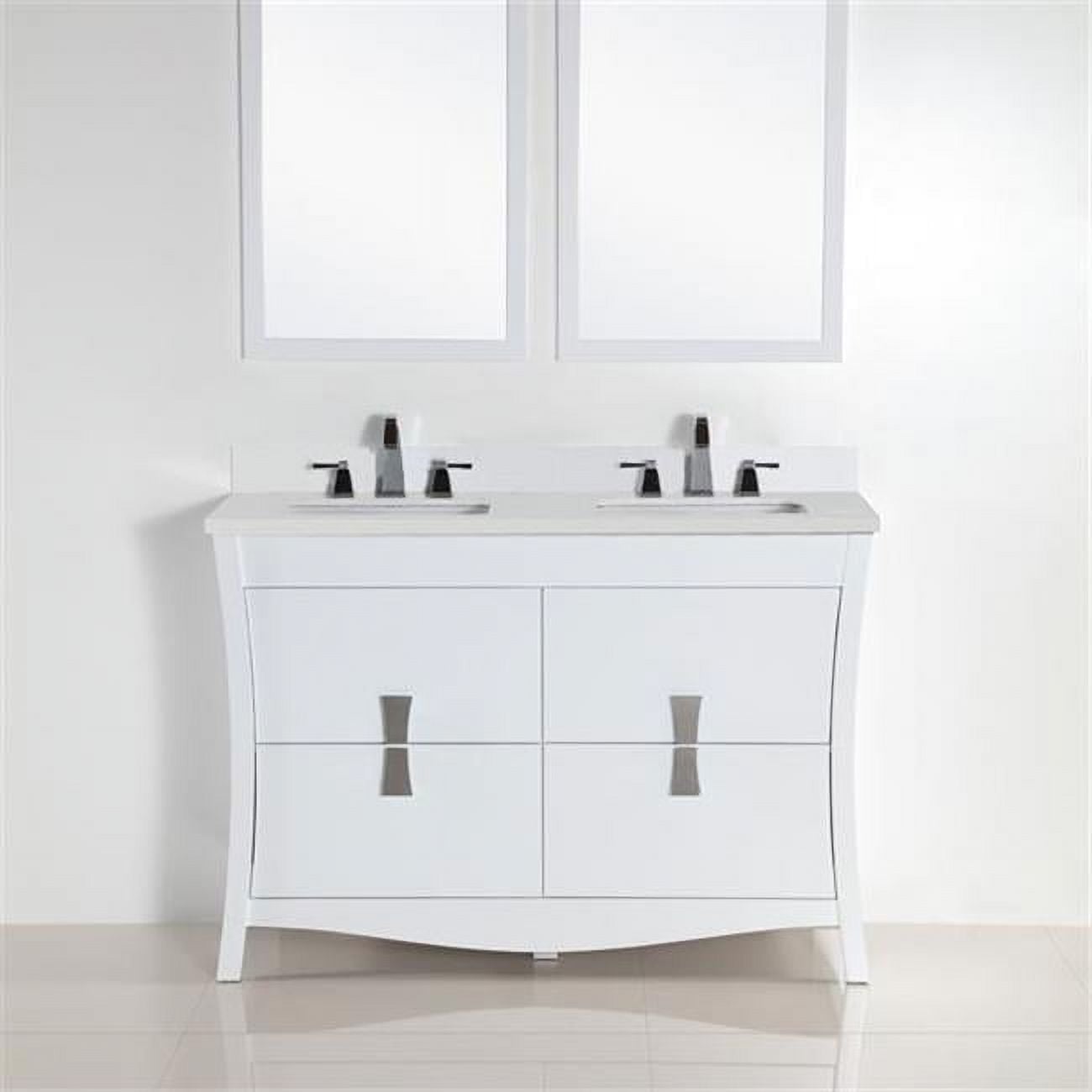 48 in. Double Sink Vanity with Quartz Top, White