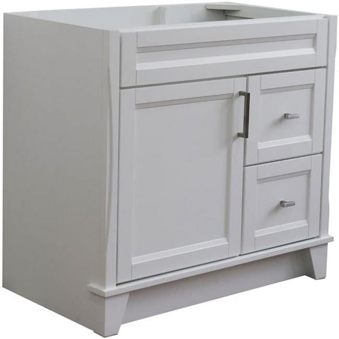 36 in. Single Sink Vanity with Cabinet, White - Left Door