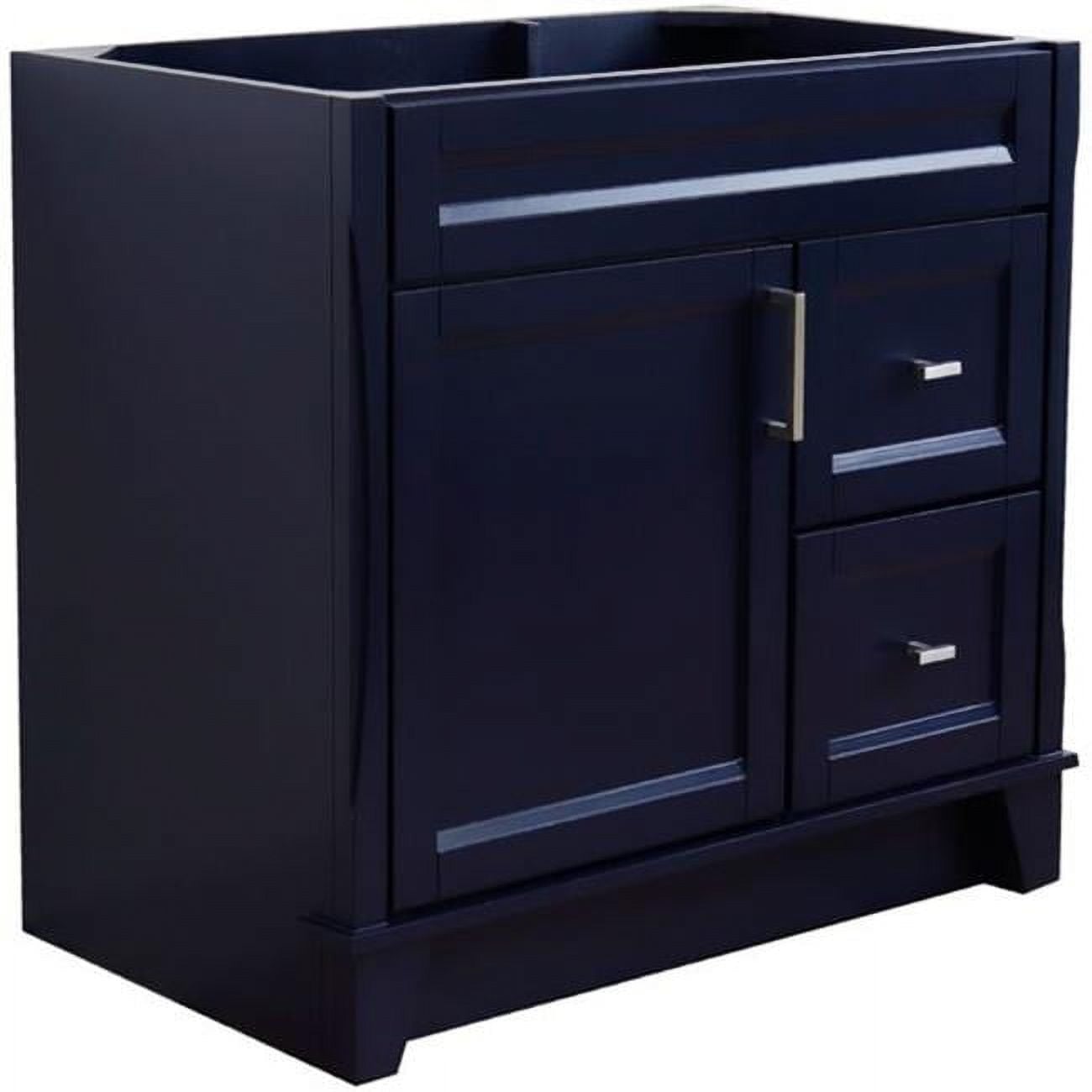 36 in. Single Sink Vanity with Cabinet, Blue - Left Door