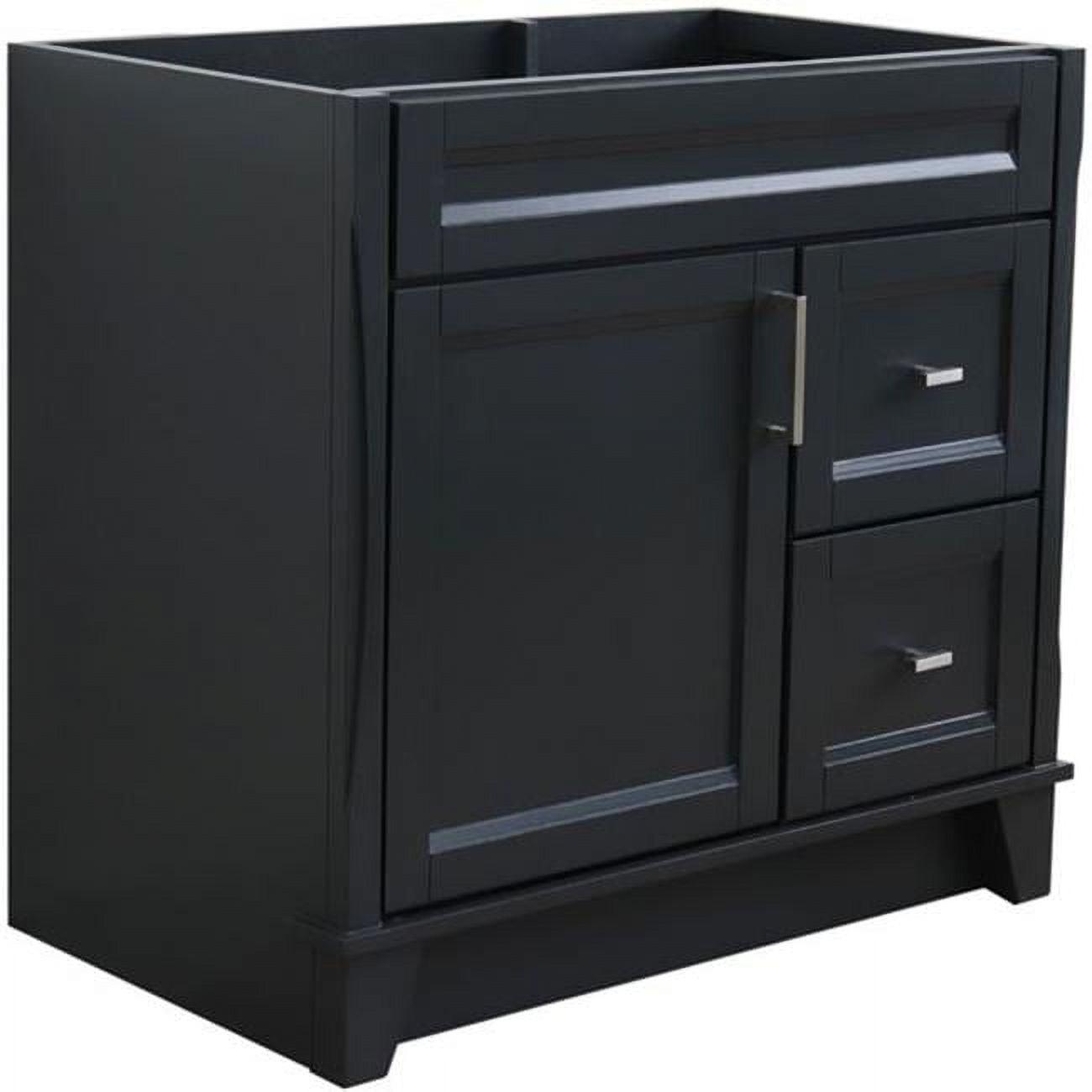 36 in. Single Sink Vanity with Cabinet, Dark Gray - Left Door