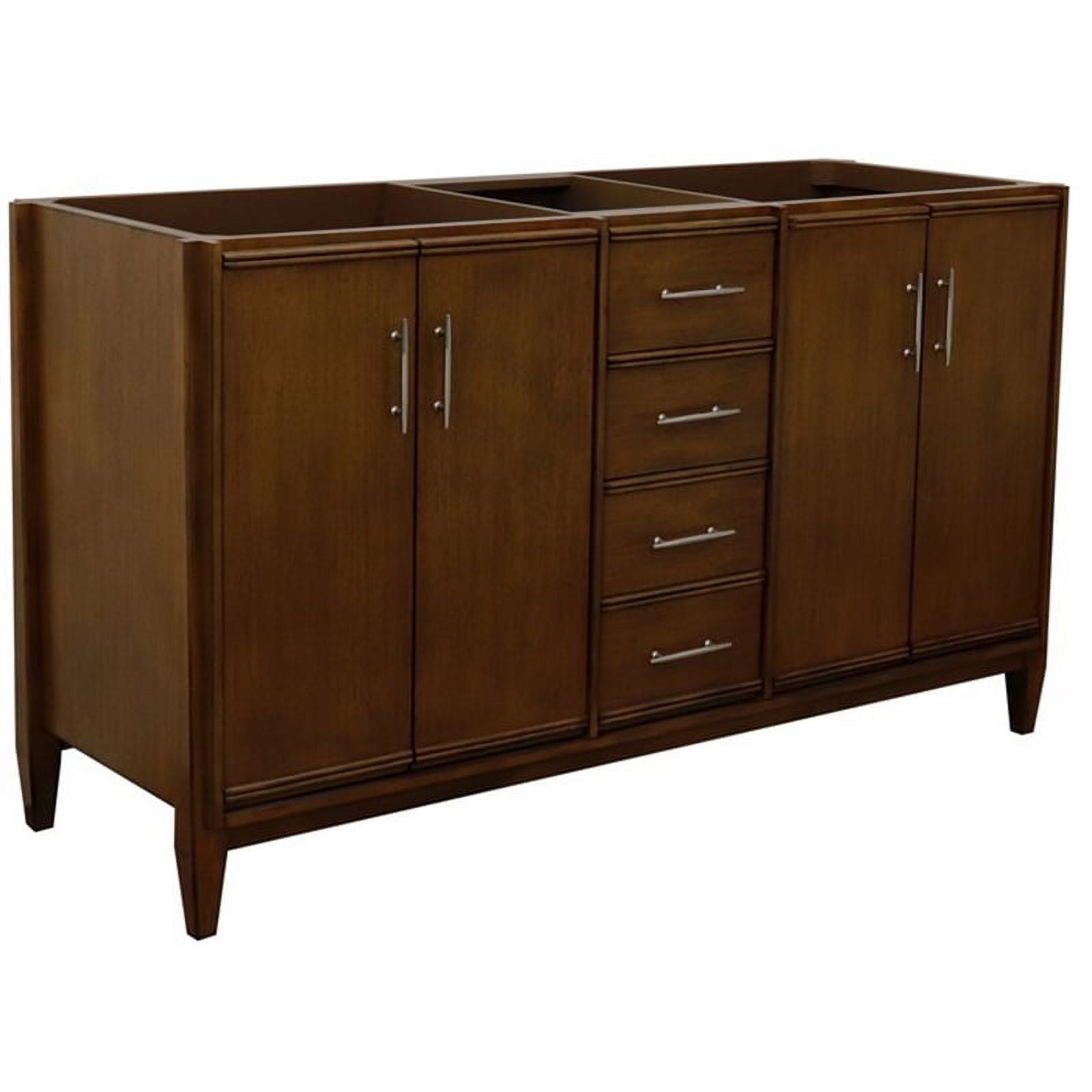 60 in. Double Vanity with Cabinet, Walnut