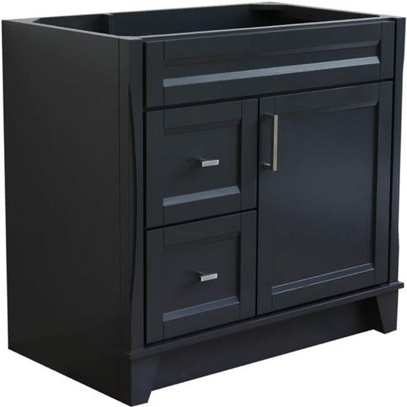 36 in. Single Sink Vanity with Cabinet, Dark Gray - Right Drawers