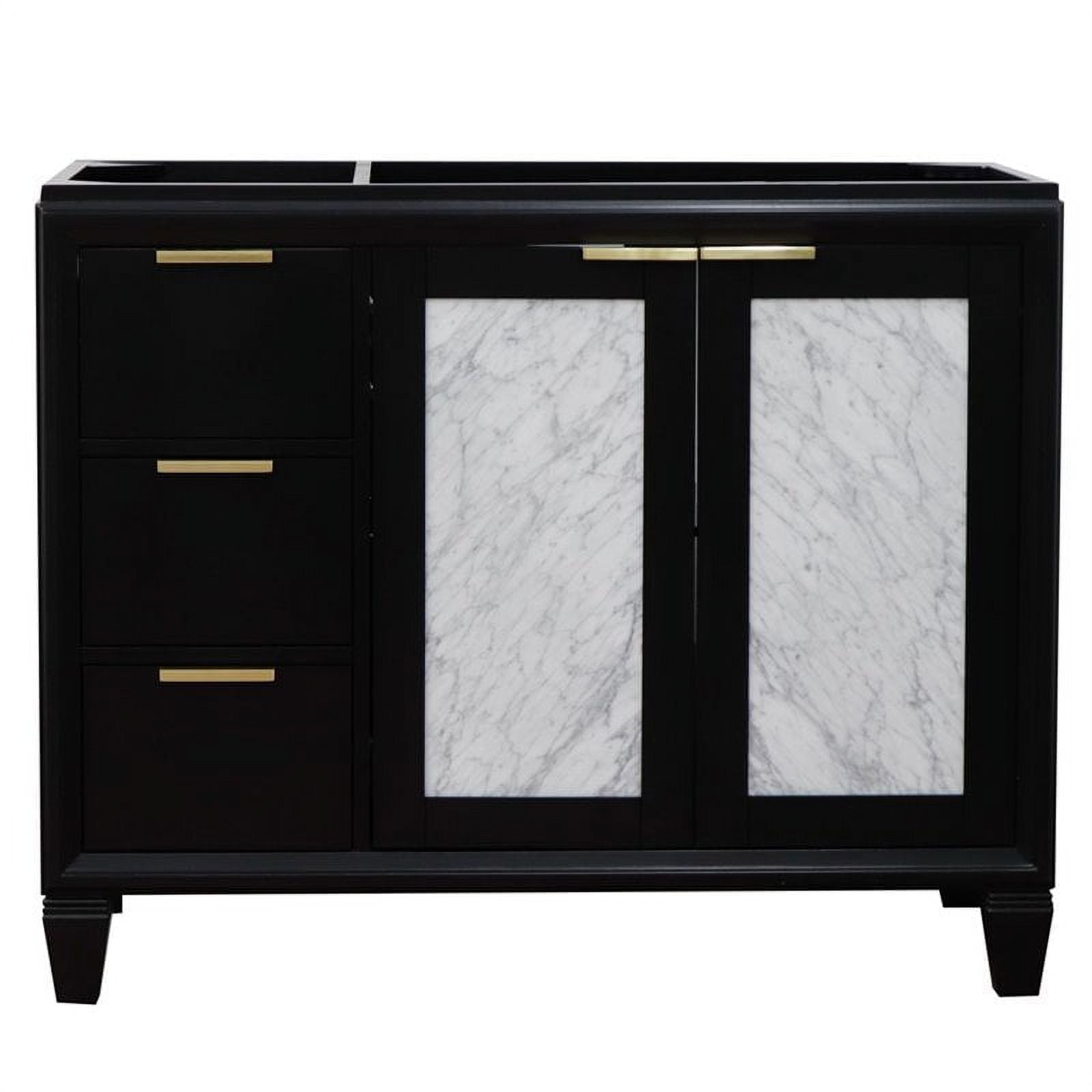 42 in. Single Sink Vanity with Cabinet, Black - Right Door