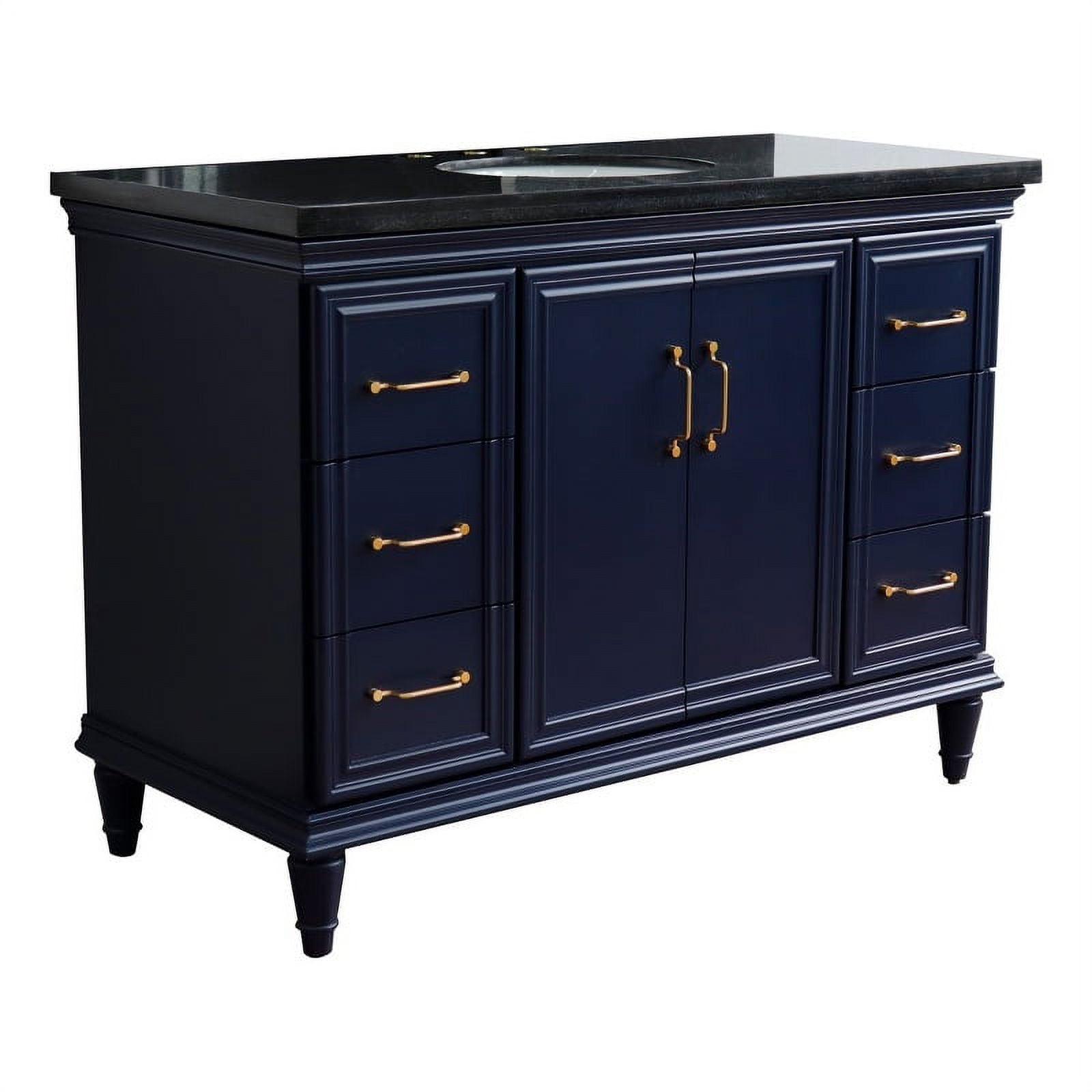 49 in. Single Oval Sink Vanity with Galaxy Granite Top, Blue & Black