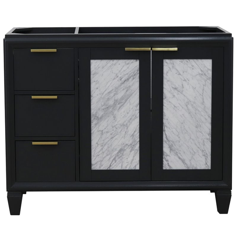 42 in. Single Sink Vanity with Cabinet, Dark Gray - Right Door