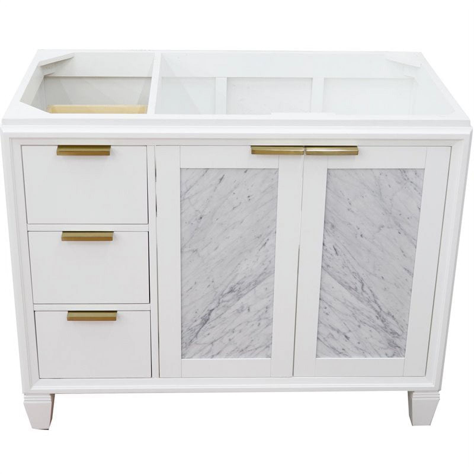 42 in. Single Sink Vanity with Cabinet, White - Right Door