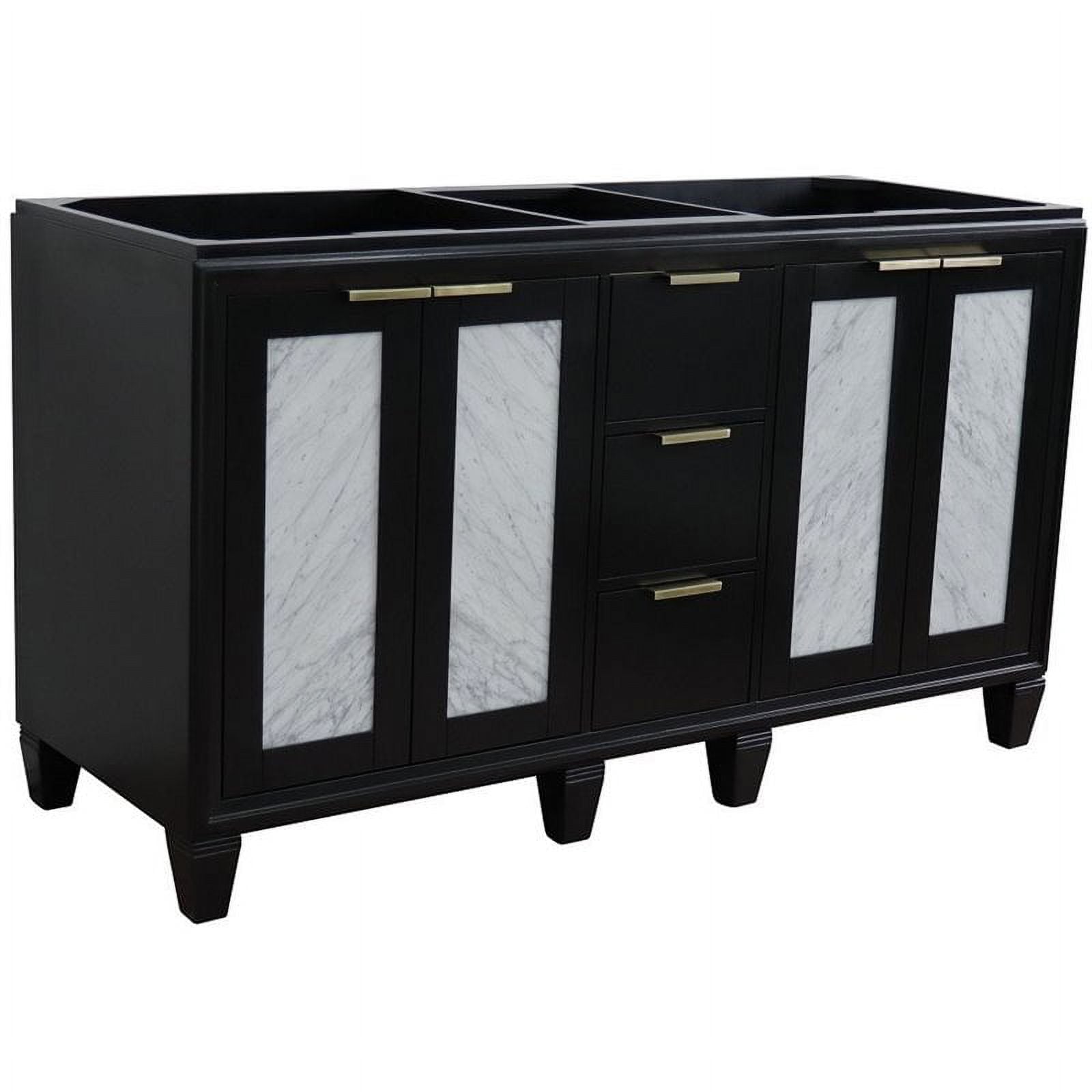 60 in. Double Vanity with Cabinet, Black