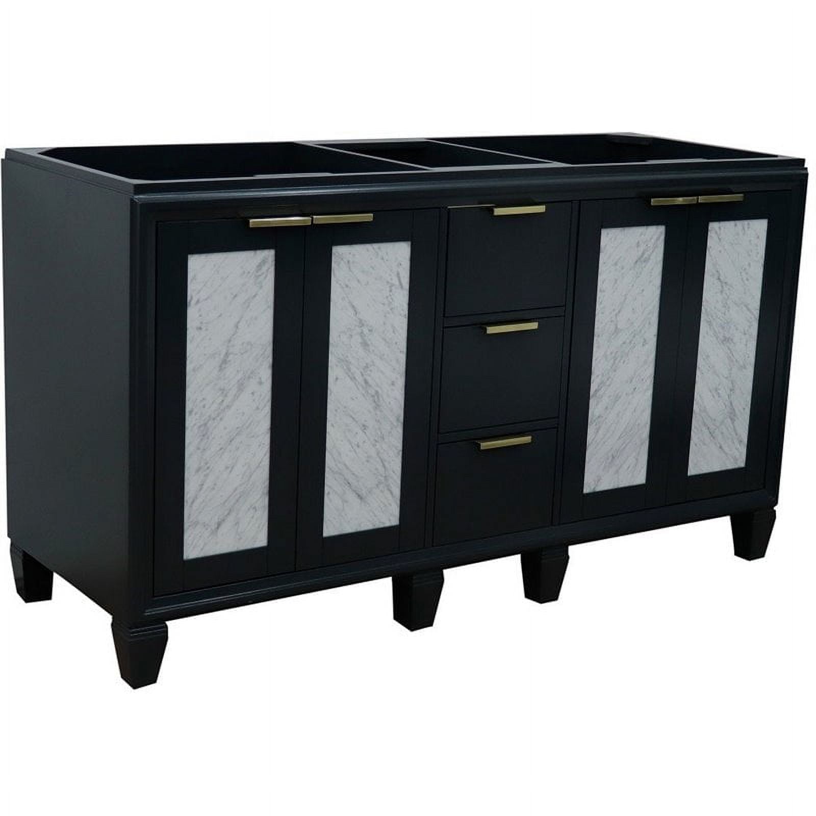 60 in. Double Vanity with Cabinet, Dark Gray