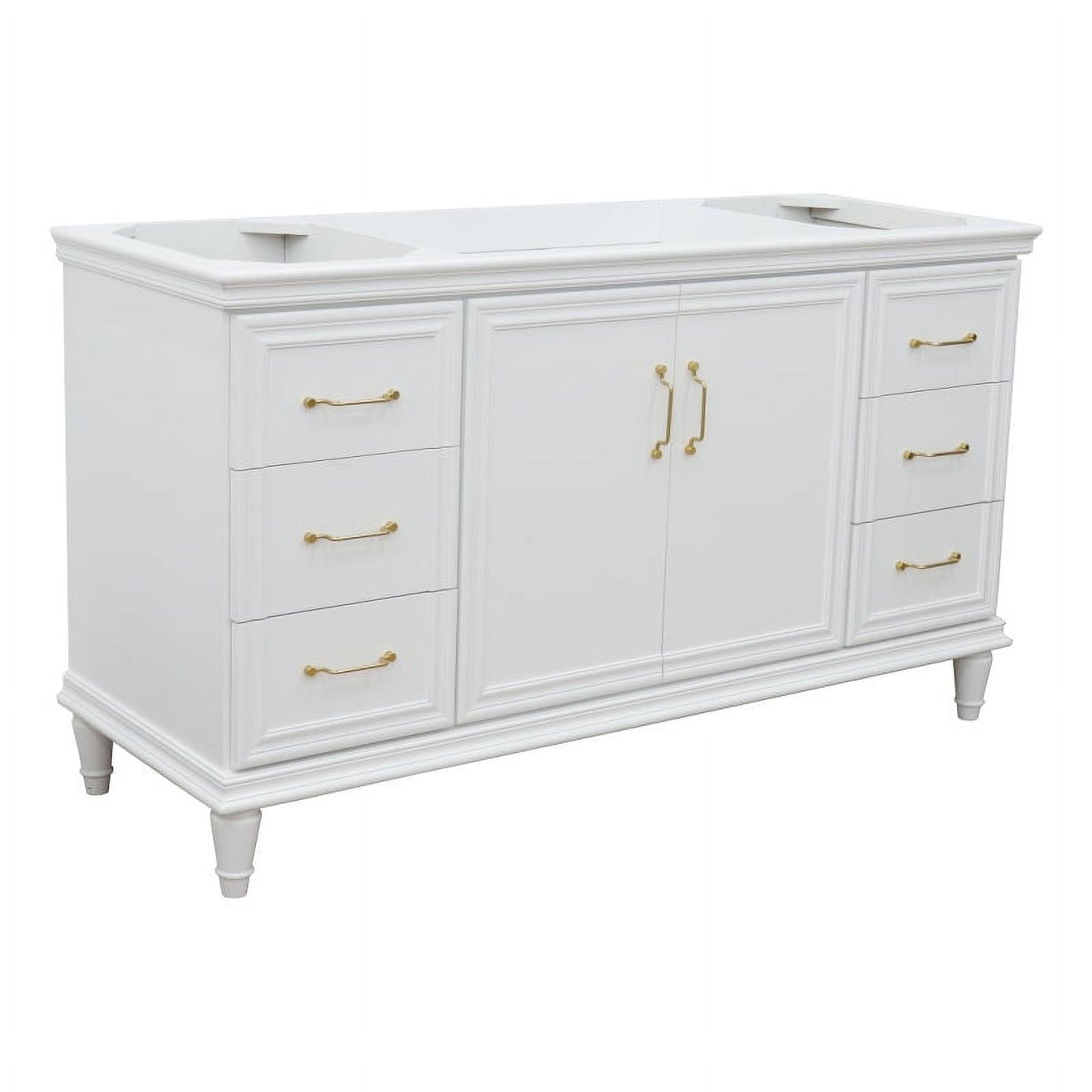 60 in. Single Vanity with Cabinet, White
