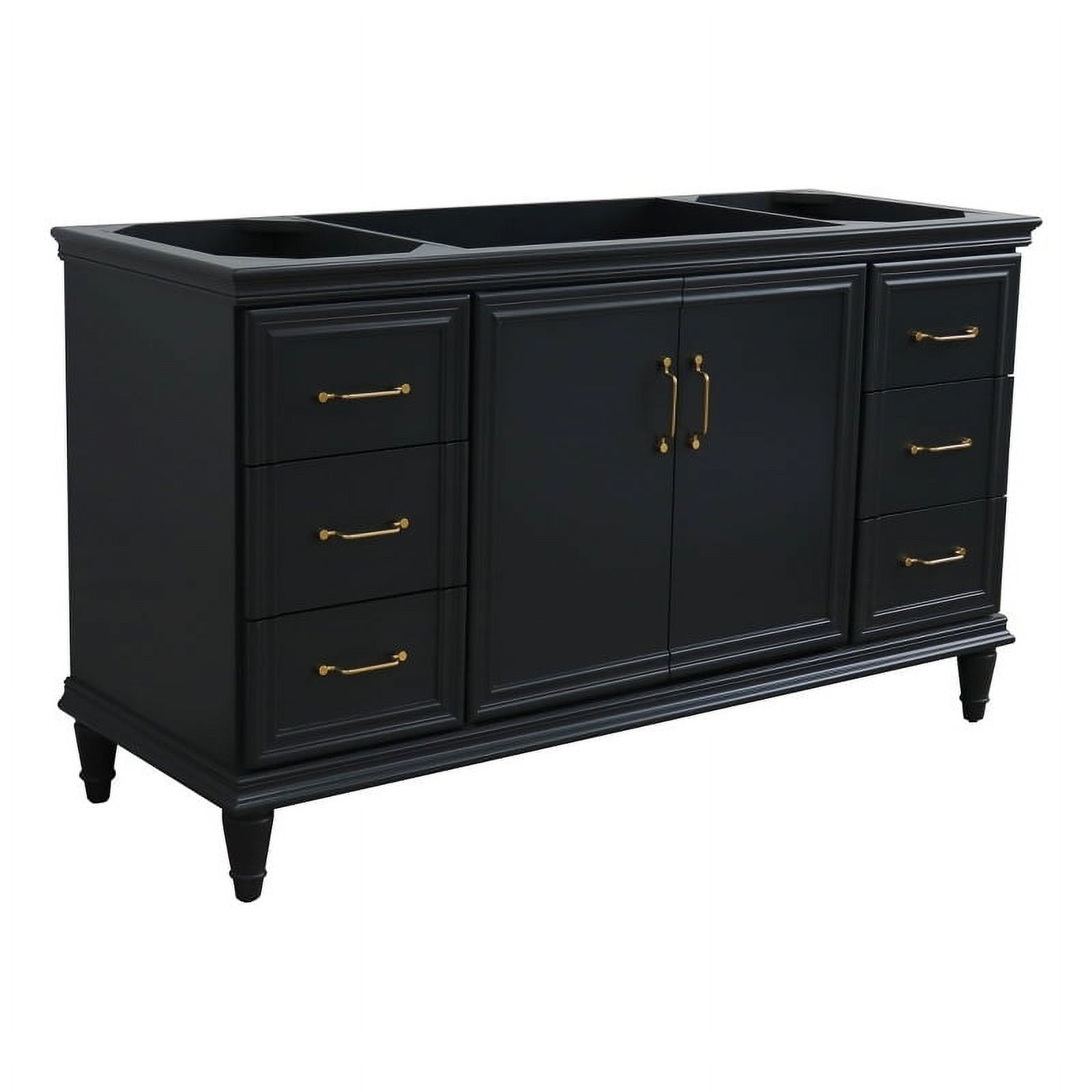 60 in. Single Vanity with Cabinet, Dark Gray