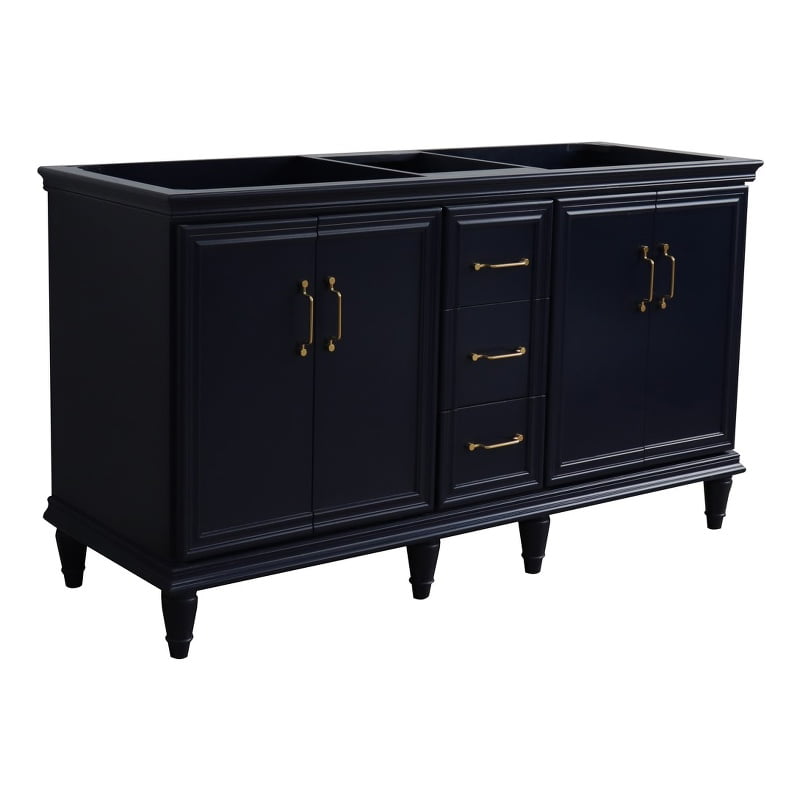60 in. Double Vanity with Cabinet, Blue