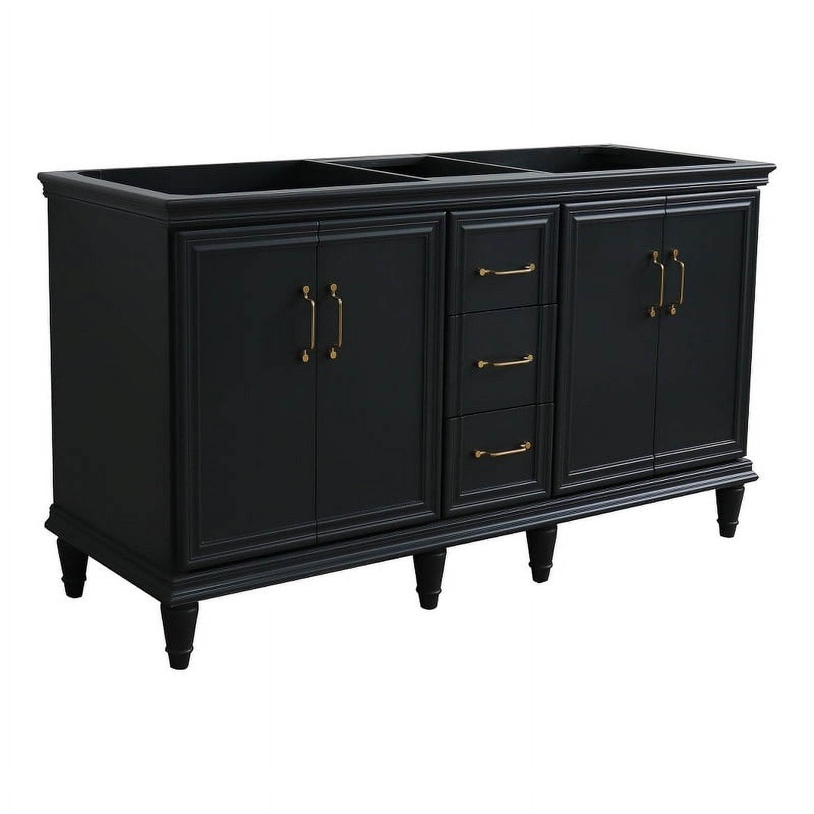 60 in. Double Vanity with Cabinet, Dark Gray
