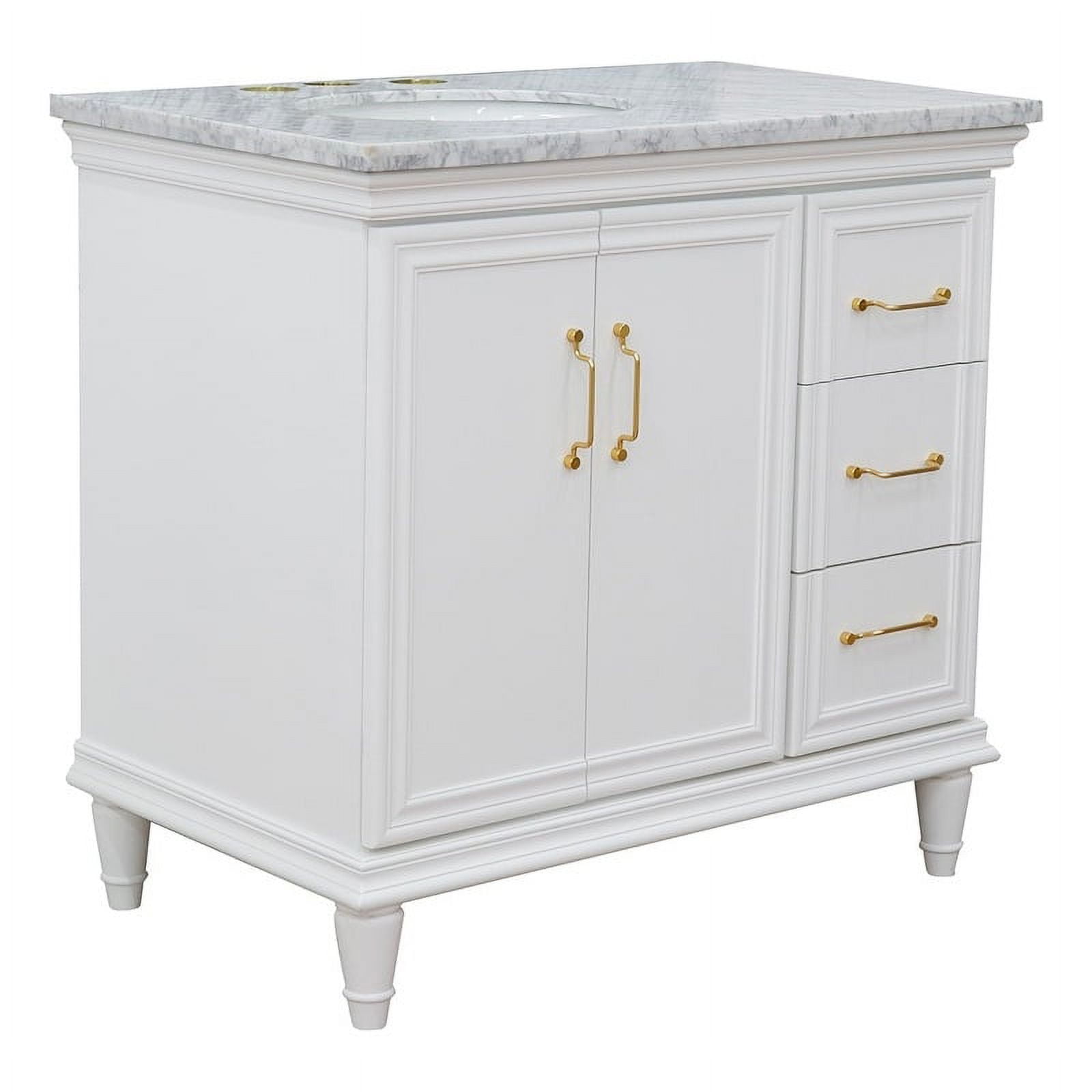61 in. Galaxy Granite Rectangle Double Sink Vanity, Blue & Black
