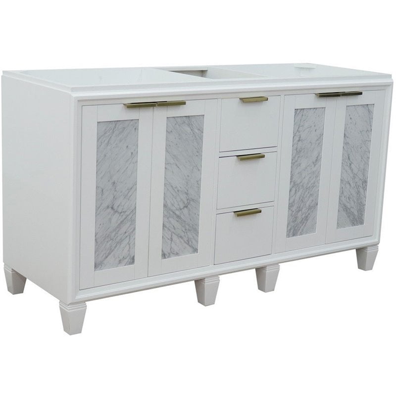 60 in. Double Vanity with Cabinet, White