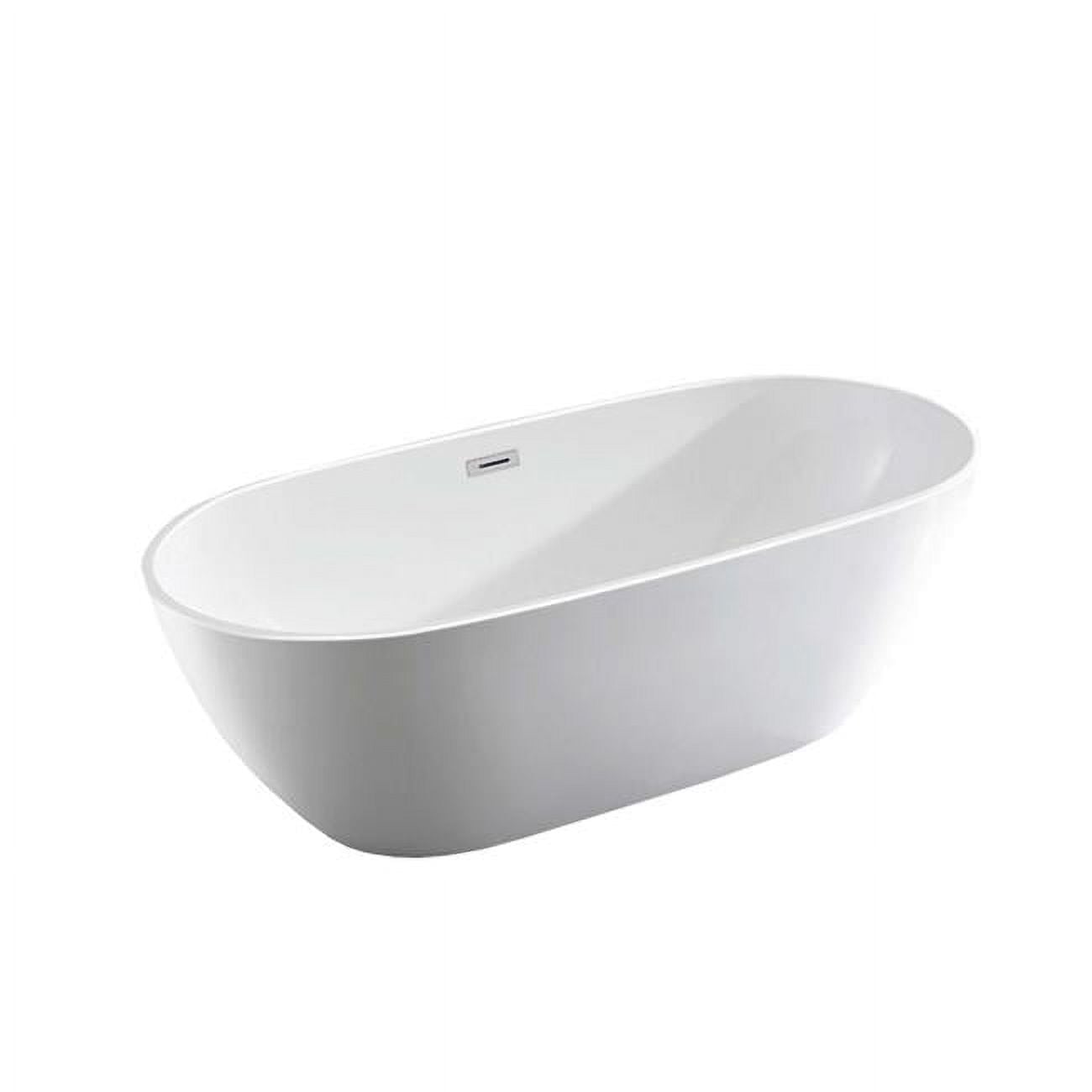 71 in. Como Freestanding Bathtub, Glossy White