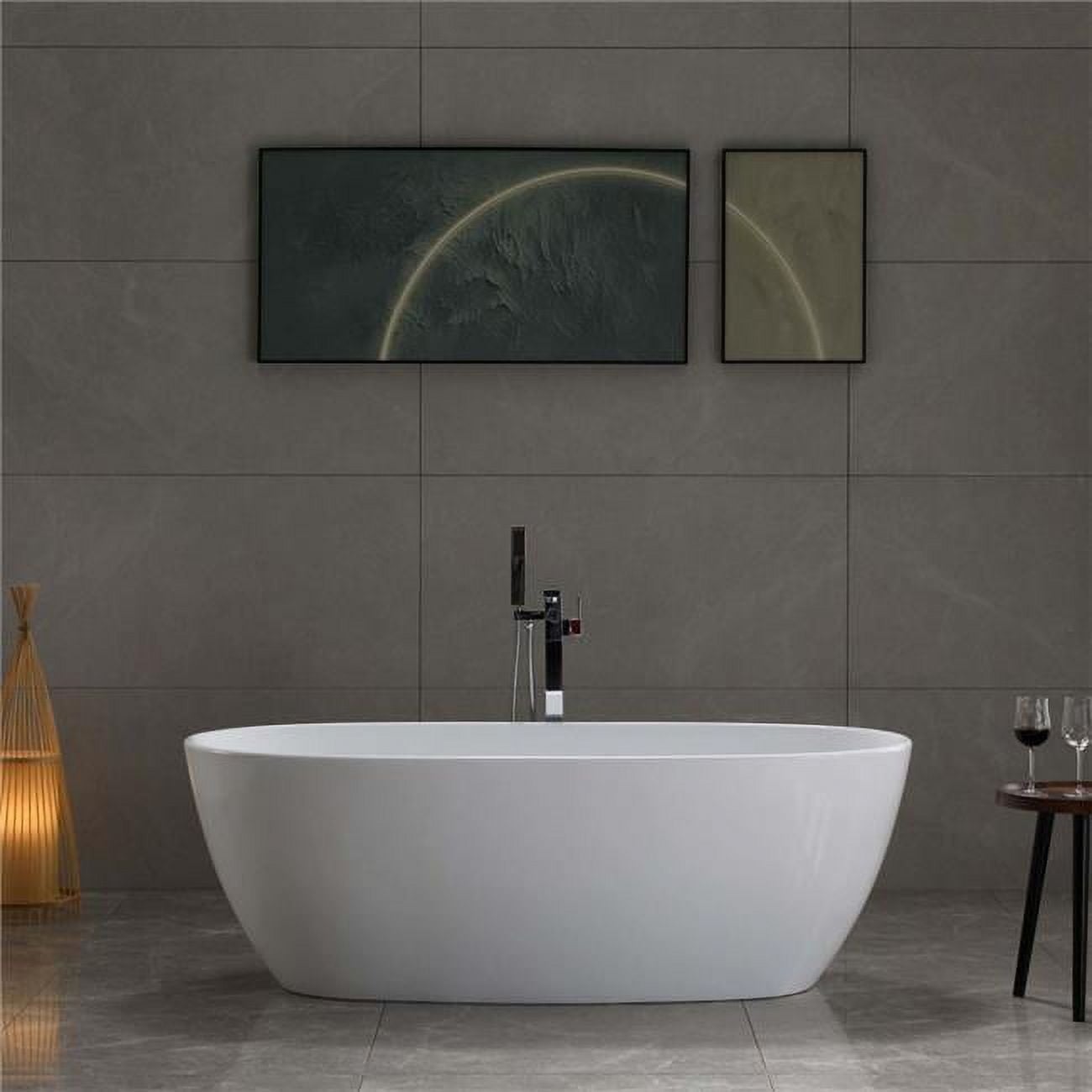 67 in. Pavia Freestanding Bathtub, Glossy White