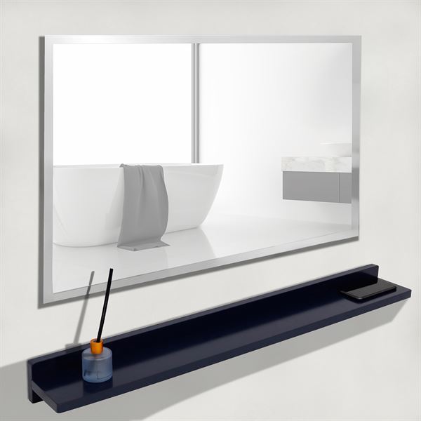 Wireless Charging Shelf & Frameless Mirror Set - Blue - 35 in. - Elegant Design
