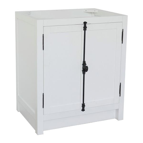 Bellaterra Home 400100-GA 30 in. Single Vanity Cabinet - Glacier Ash Finish - White