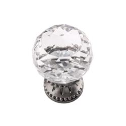 Picture of Belwith-Keeler B074589-GLAN 1.37 in. Chautauqua Cabinet Knob&#44; Glass with Antique Nickel
