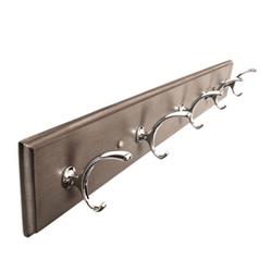 Picture of Hickory Hardware S077223-GGYCH-6B 28 in. Luna 5 Double Hook Rail&#44; Glazed Grey with Chrome - Pack of 6