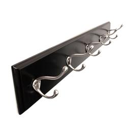 Picture of Hickory Hardware S077224-BLSN-6B 28 in. Universal 5 Double Hook Rail&#44; Black with Satin Nickel - Pack of 6