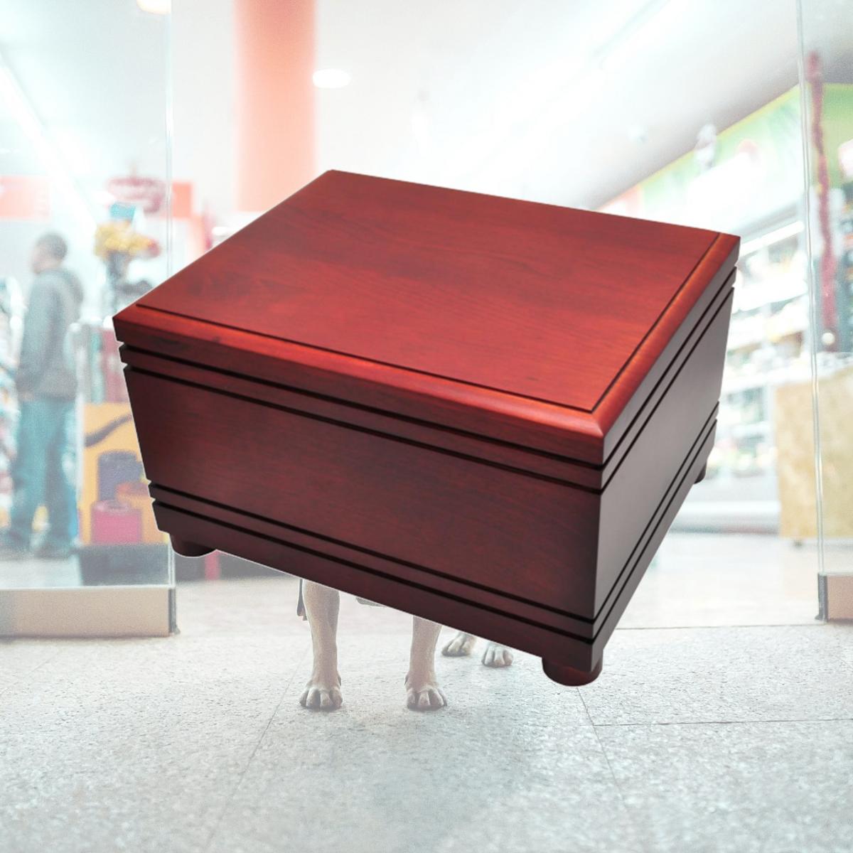 Picture of Memorial Gallery M-023 cherry Cherry Finish Grooved Horizontal Wood Box Urn