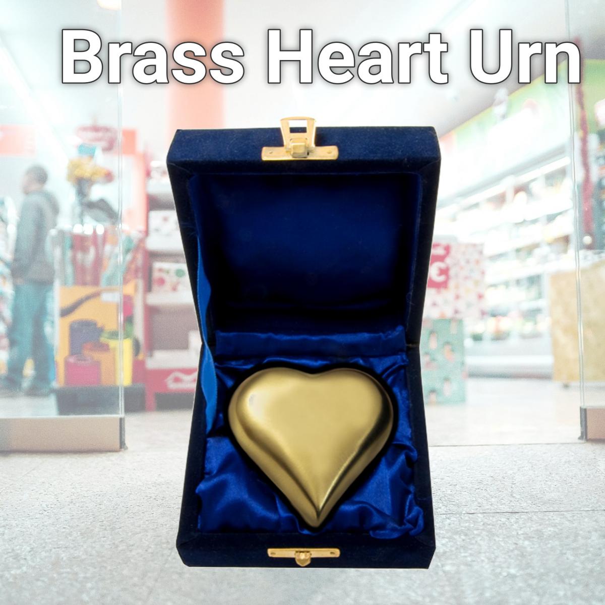 Picture of Memorial Gallery 8341 Brass Heart Brass Heart Urn 