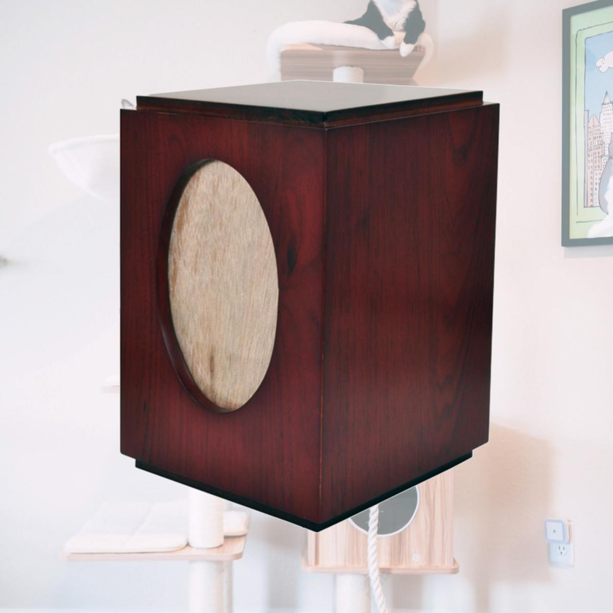 Picture of Memorial Gallery M-005F Cherry Finish Wood Urn with Oval Photo Frame