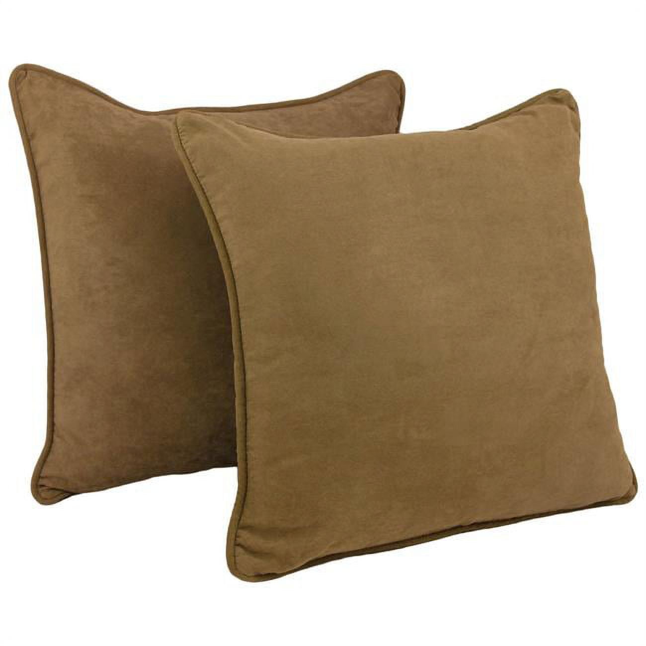 Picture of Blazing Needles 9813-CD-S2-MS-SB 25 in. Double-Corded Solid Microsuede Square Floor Pillows with Inserts&#44; Saddle Brown - Set of 2