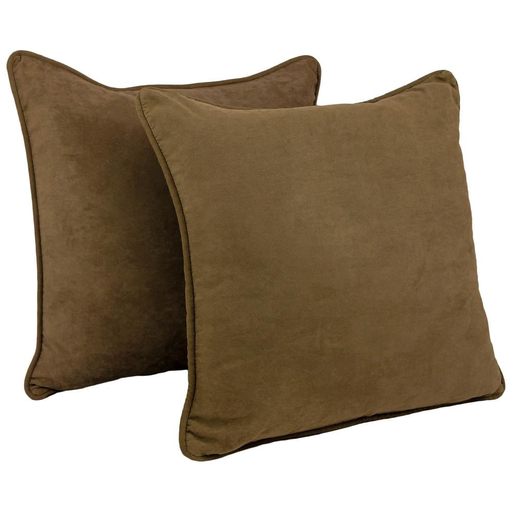 Picture of Blazing Needles 9813-CD-S2-MS-CH 25 in. Double-Corded Solid Microsuede Square Floor Pillows with Inserts&#44; Chocolate - Set of 2