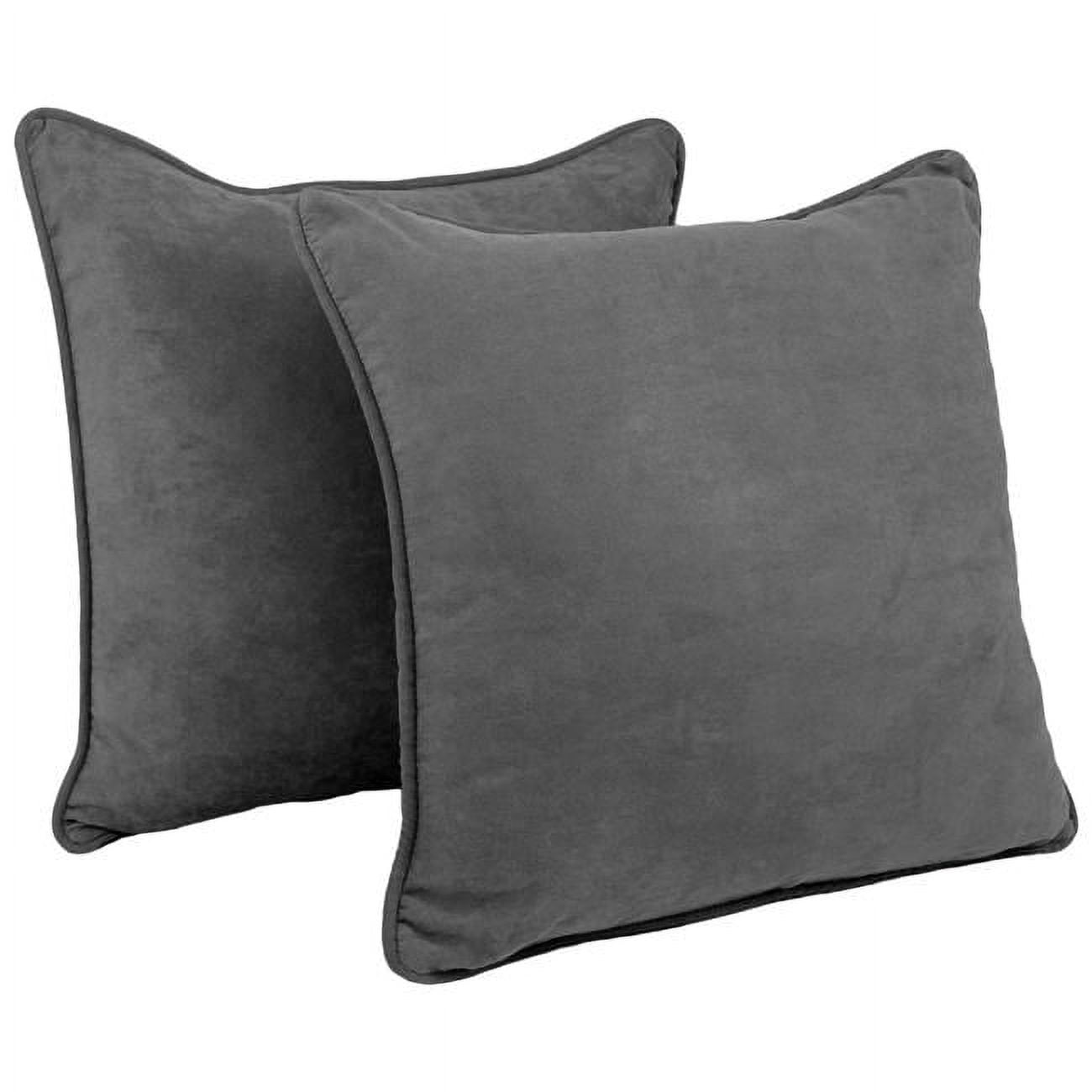 Picture of Blazing Needles 9813-CD-S2-MS-GY 25 in. Double-Corded Solid Microsuede Square Floor Pillows with Inserts&#44; Steel Grey - Set of 2