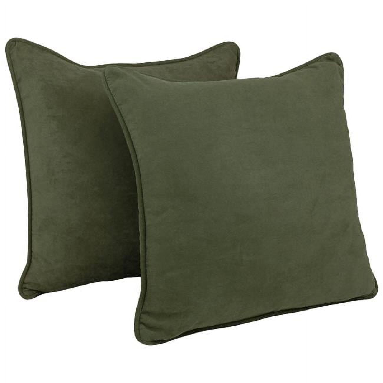 Picture of Blazing Needles 9813-CD-S2-MS-HG 25 in. Double-Corded Solid Microsuede Square Floor Pillows with Inserts&#44; Hunter Green - Set of 2