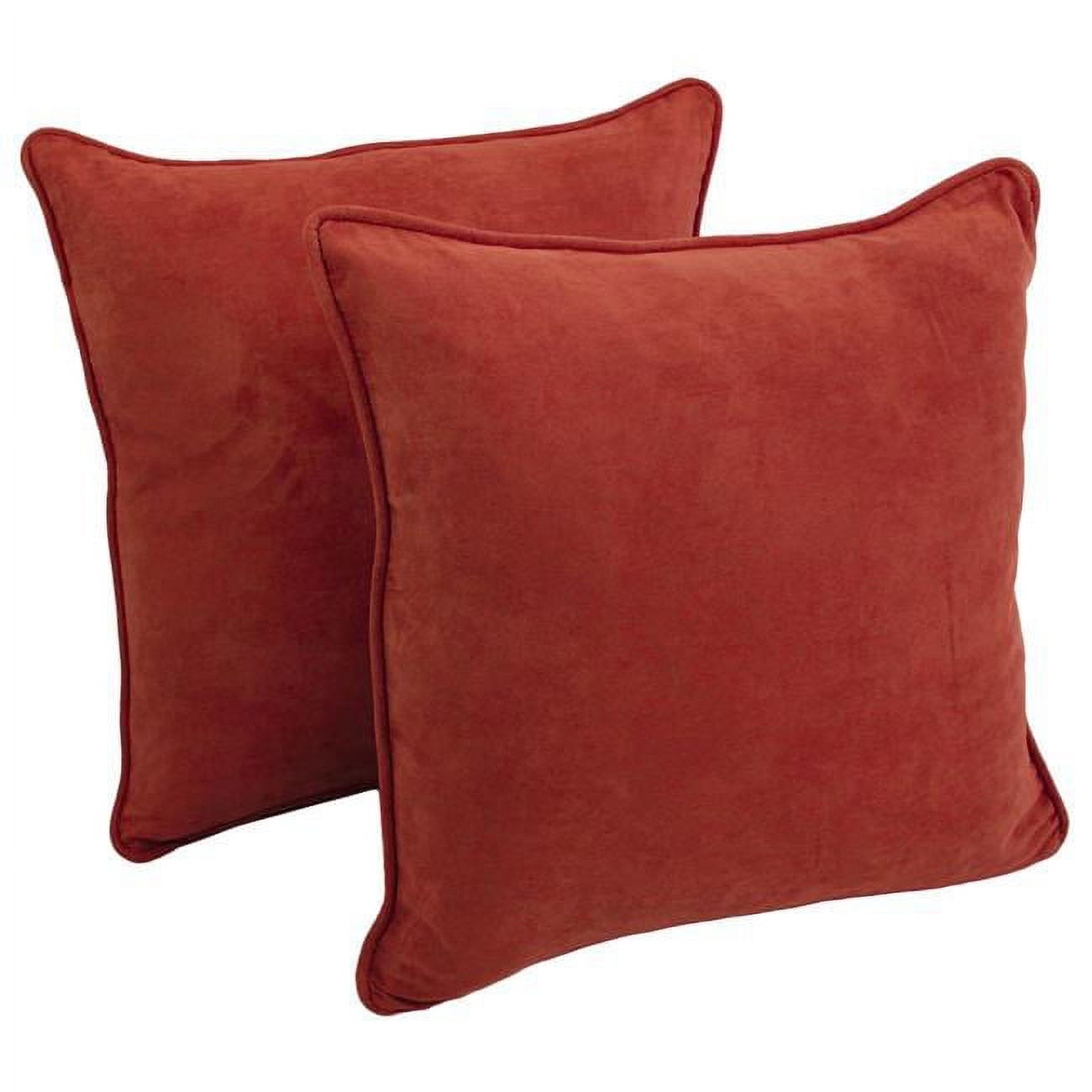 Picture of Blazing Needles 9813-CD-S2-MS-CR 25 in. Double-Corded Solid Microsuede Square Floor Pillows with Inserts&#44; Cardinal Red - Set of 2
