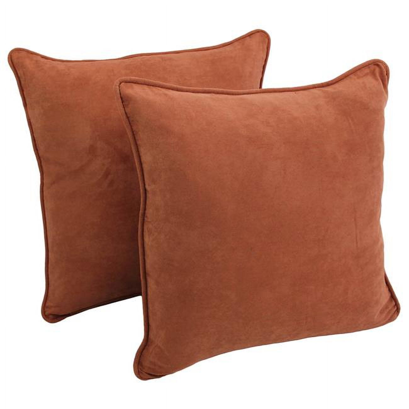 Picture of Blazing Needles 9813-CD-S2-MS-SP 25 in. Double-Corded Solid Microsuede Square Floor Pillows with Inserts&#44; Spice - Set of 2