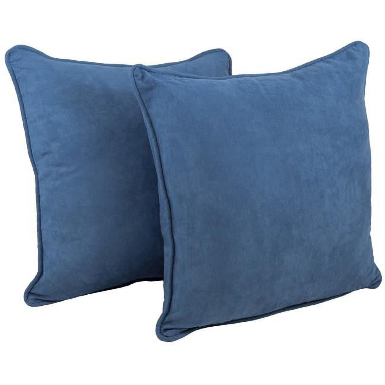 Picture of Blazing Needles 9813-CD-S2-MS-IN 25 in. Double-Corded Solid Microsuede Square Floor Pillows with Inserts&#44; Indigo - Set of 2