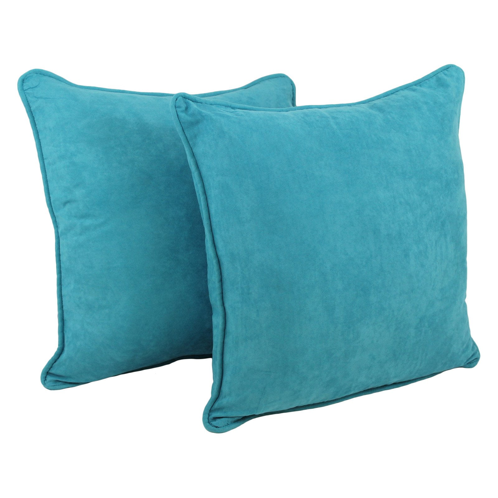 Picture of Blazing Needles 9813-CD-S2-MS-AB 25 in. Double-Corded Solid Microsuede Square Floor Pillows with Inserts&#44; Aqua Blue - Set of 2