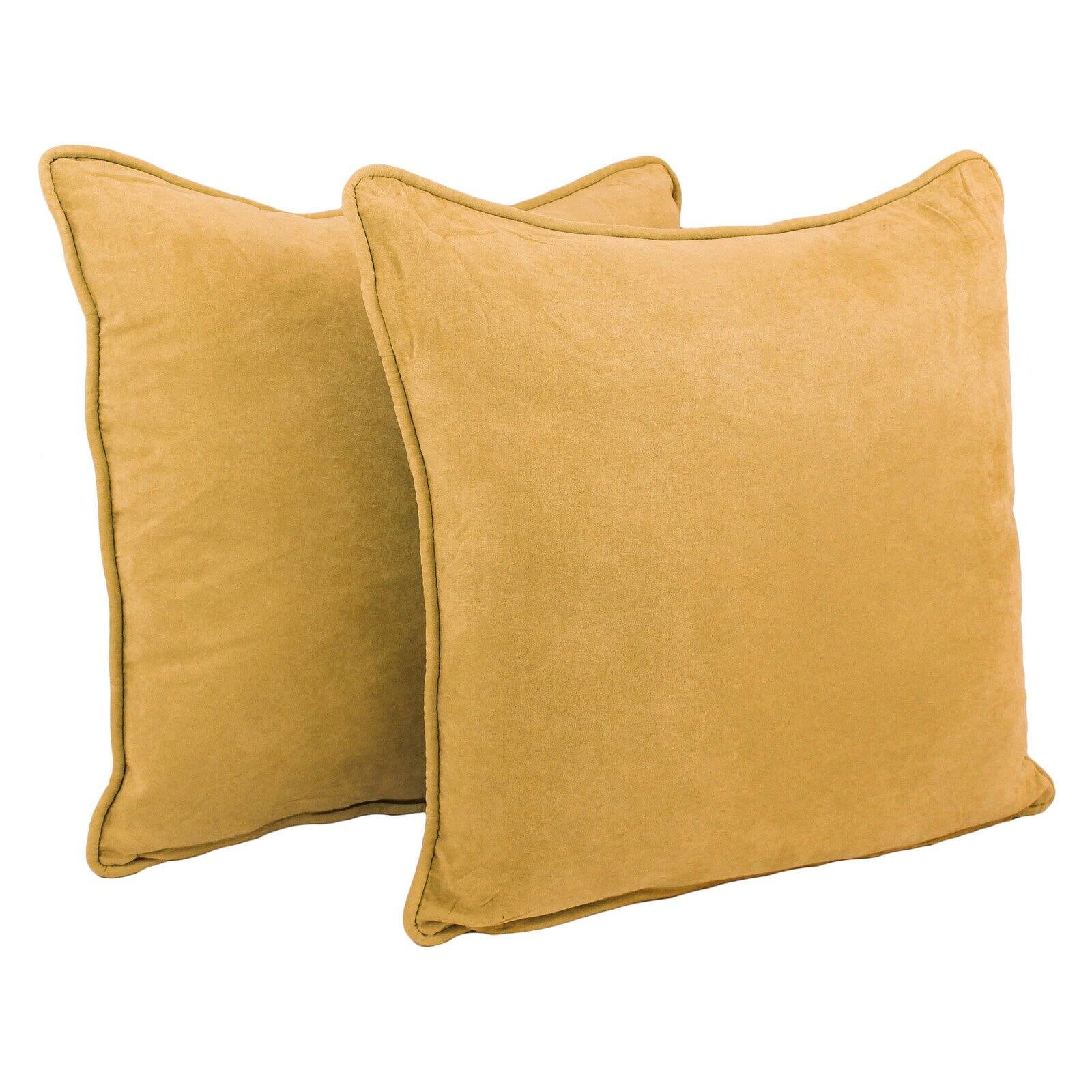Picture of Blazing Needles 9813-CD-S2-MS-LM 25 in. Double-Corded Solid Microsuede Square Floor Pillows with Inserts&#44; Lemon - Set of 2